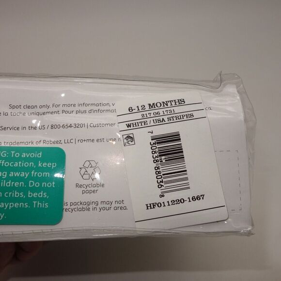 NEW Baby Ro+Me by Robeez Red White Blue Patriotic Sandals 6-12 Months - Picture 2 of 8